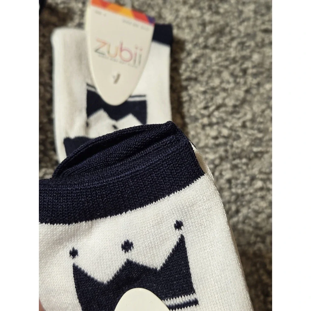 Zubii‎ Girls Designer Ankle Socks 5 Pr Kids Shoe Sz 8 - 10 Crown